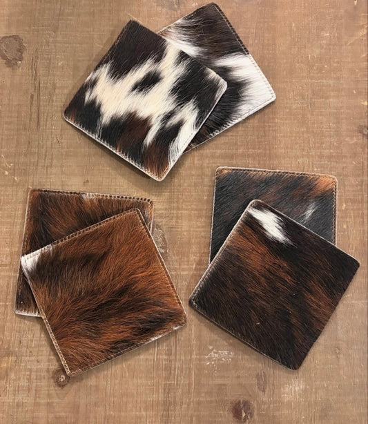 Square Cowhide Coasters