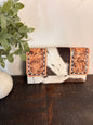Tooled Leather and Brown / White Cowhide Wallet
