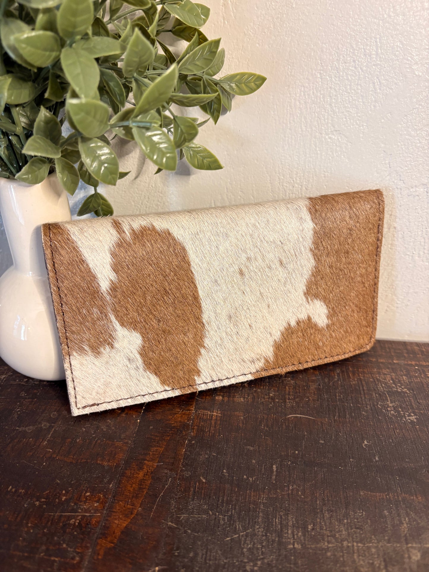 Tooled Leather and Cowhide Walllet