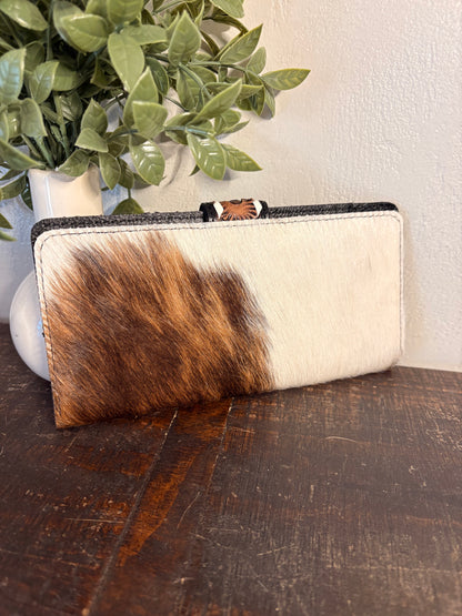 Tooled Leather & Cowhide Wallet