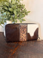 Cowhide and Tooled Leather Wallet