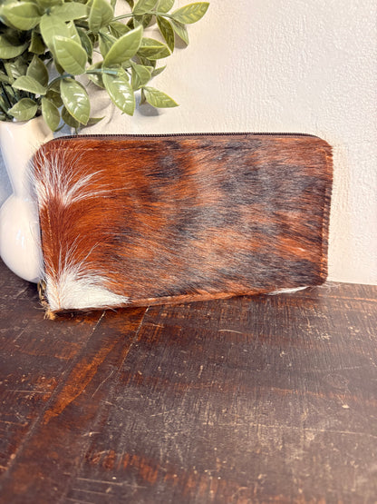 Cowhide Zipper Wallet