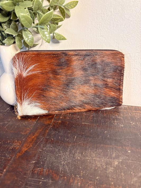 Cowhide Zipper Wallet