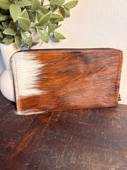 Cowhide Zipper Wallet