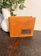 American Bison Leather Wallet with American Flag