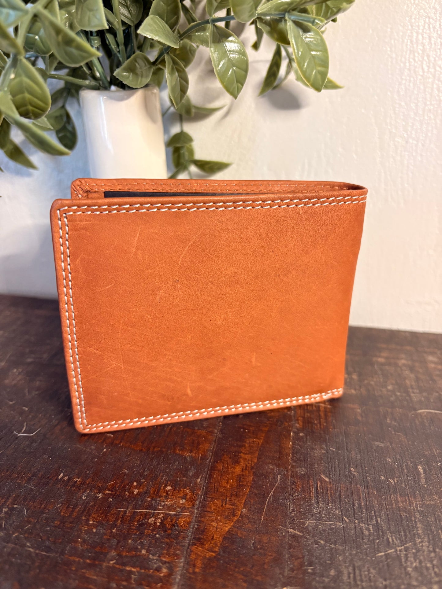 American Bison Leather Wallet with Semi Truck