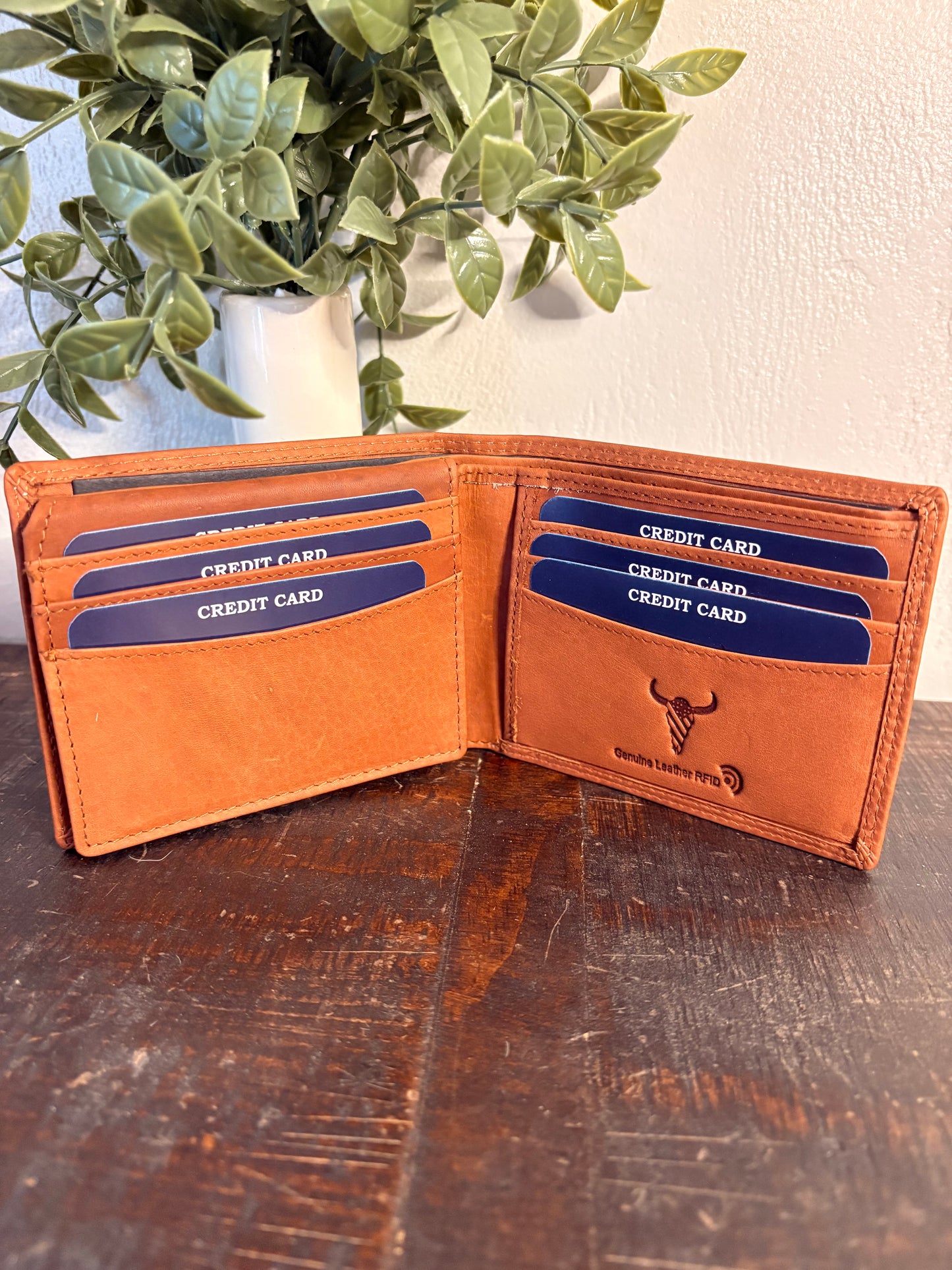 American Bison Leather Wallet with Semi Truck