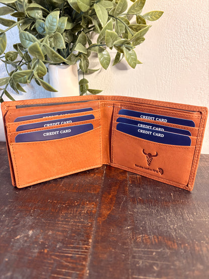 American Bison Leather Wallet with Semi Truck