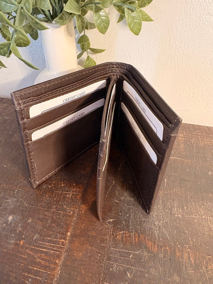 American Bison Tooled Leather and Cowhide Wallet