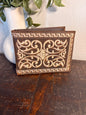 Leather Wallet with Tooled Embroidery