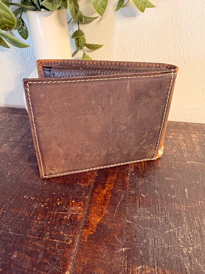 Leather Wallet with Tooled Embroidery