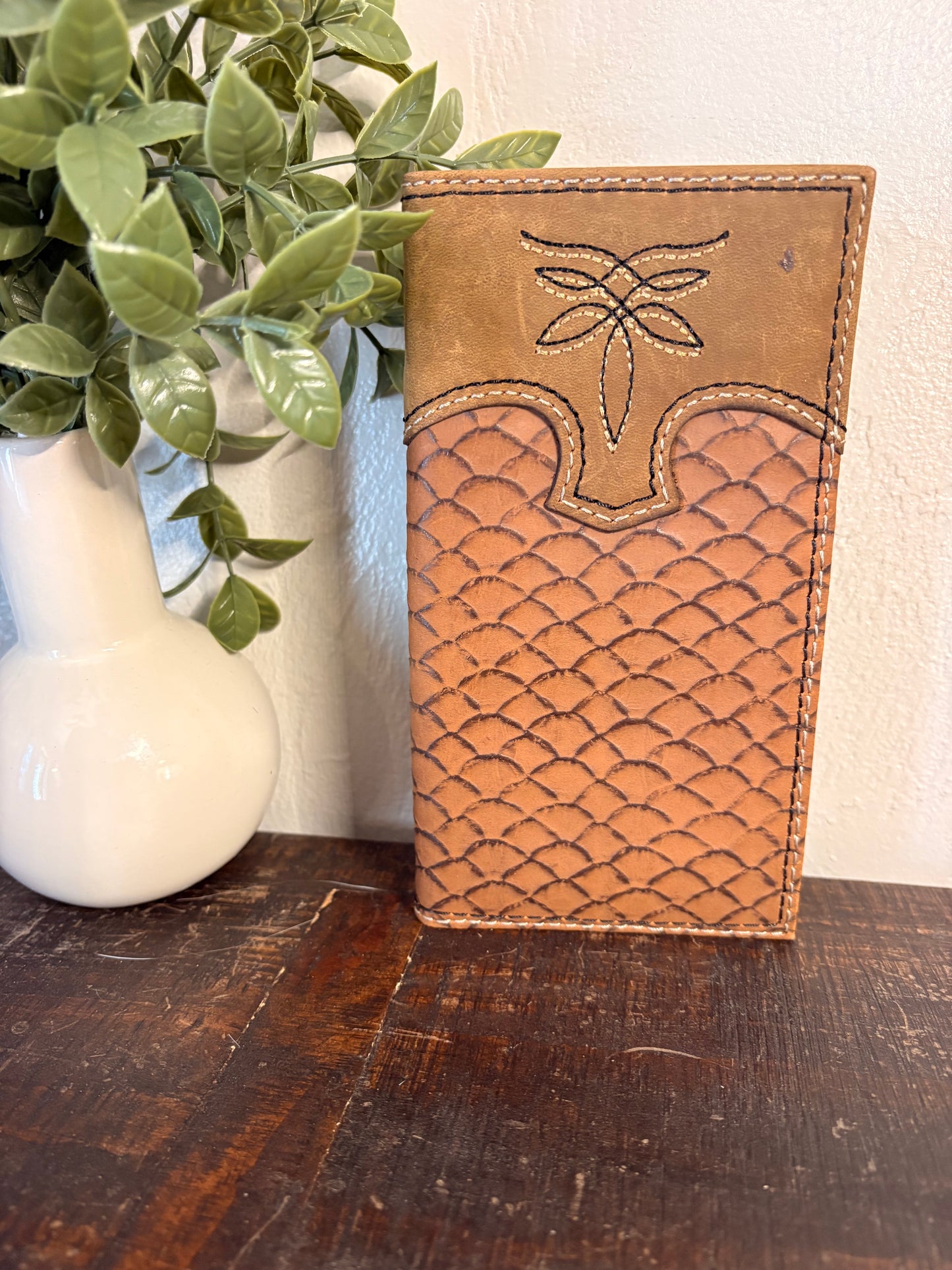 Tony Lama Tooled Leather Long Wallet