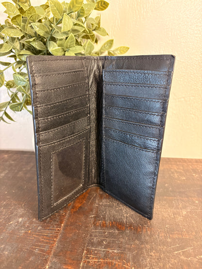 Tooled Leather Long Wallet with Cards