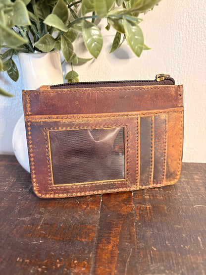 Tooled Leather Change Purse / Card Holder