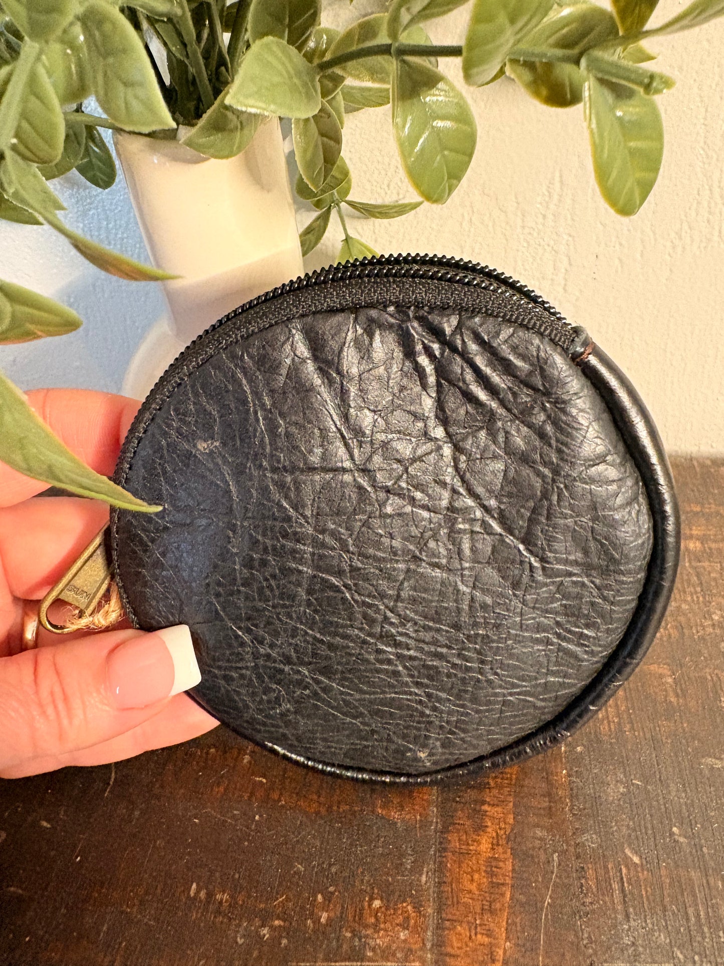 Black and White Cowhide Coin Purse