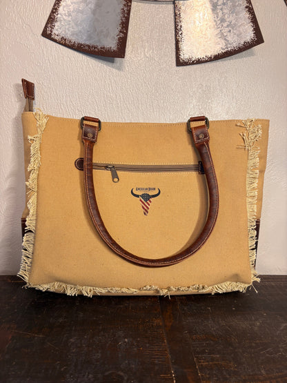 American Bison Aztec Canvas Purse / Tote