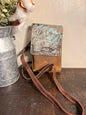 Turquoise Tooled Leather Mini Crossbody