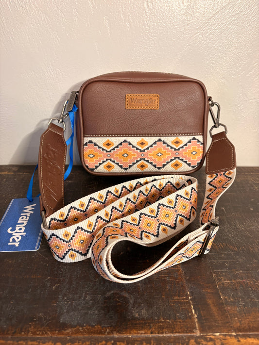 Wrangler Brown & White Aztec Mini Crossbody