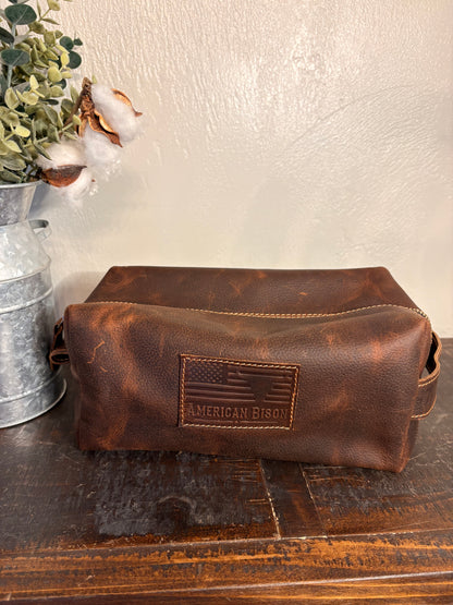 American Bison Toiletry Bag w/ American Flag