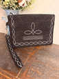 Suede Boot Stitch Clutch
