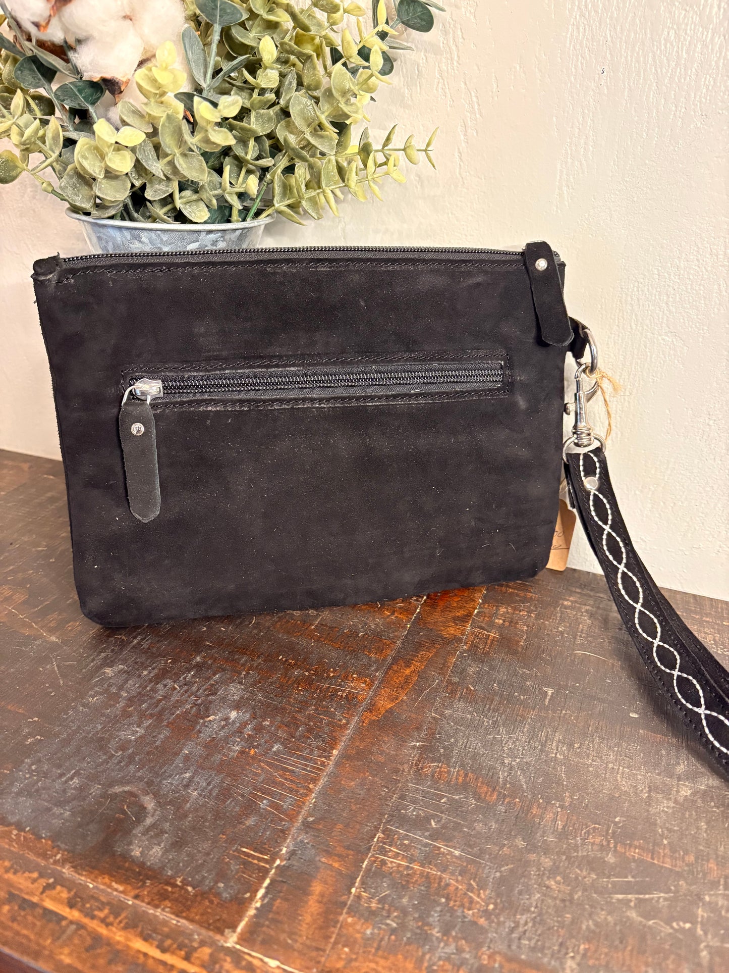 Suede Boot Stitch Clutch