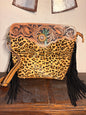 Leopard Hide & Tooled Leather Crossbody