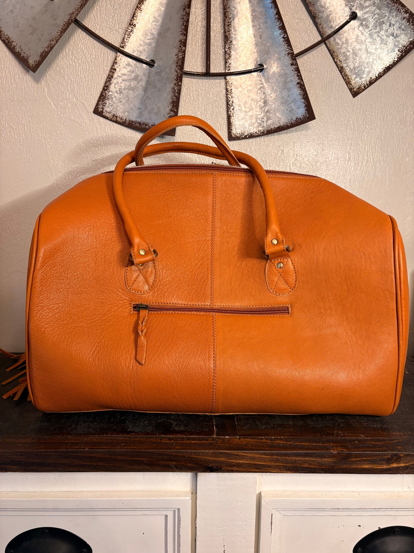 Leather and Cowhide Duffle Bag