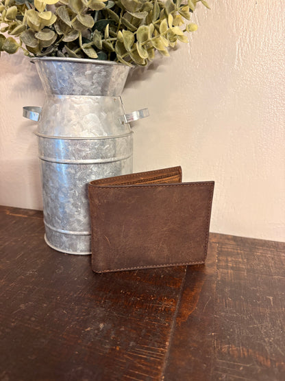 American Bison Brown Leather Wallet