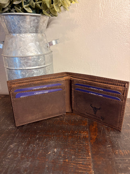 American Bison Brown Leather Wallet