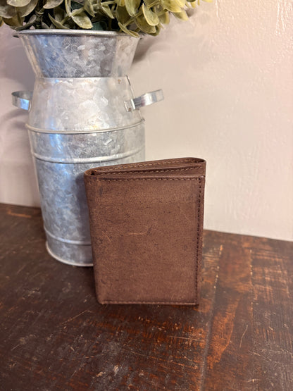American Bison Brown Leather Trifold Wallet