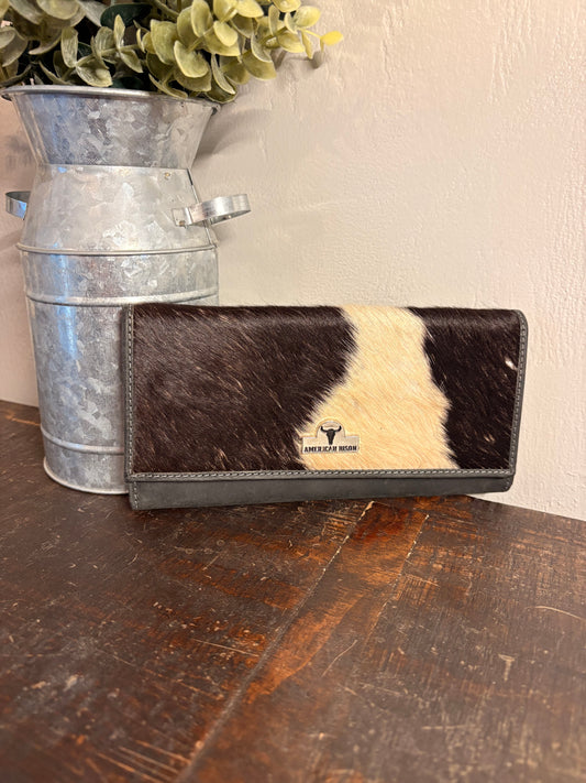 American Bison Leather and Cowhide Wallet