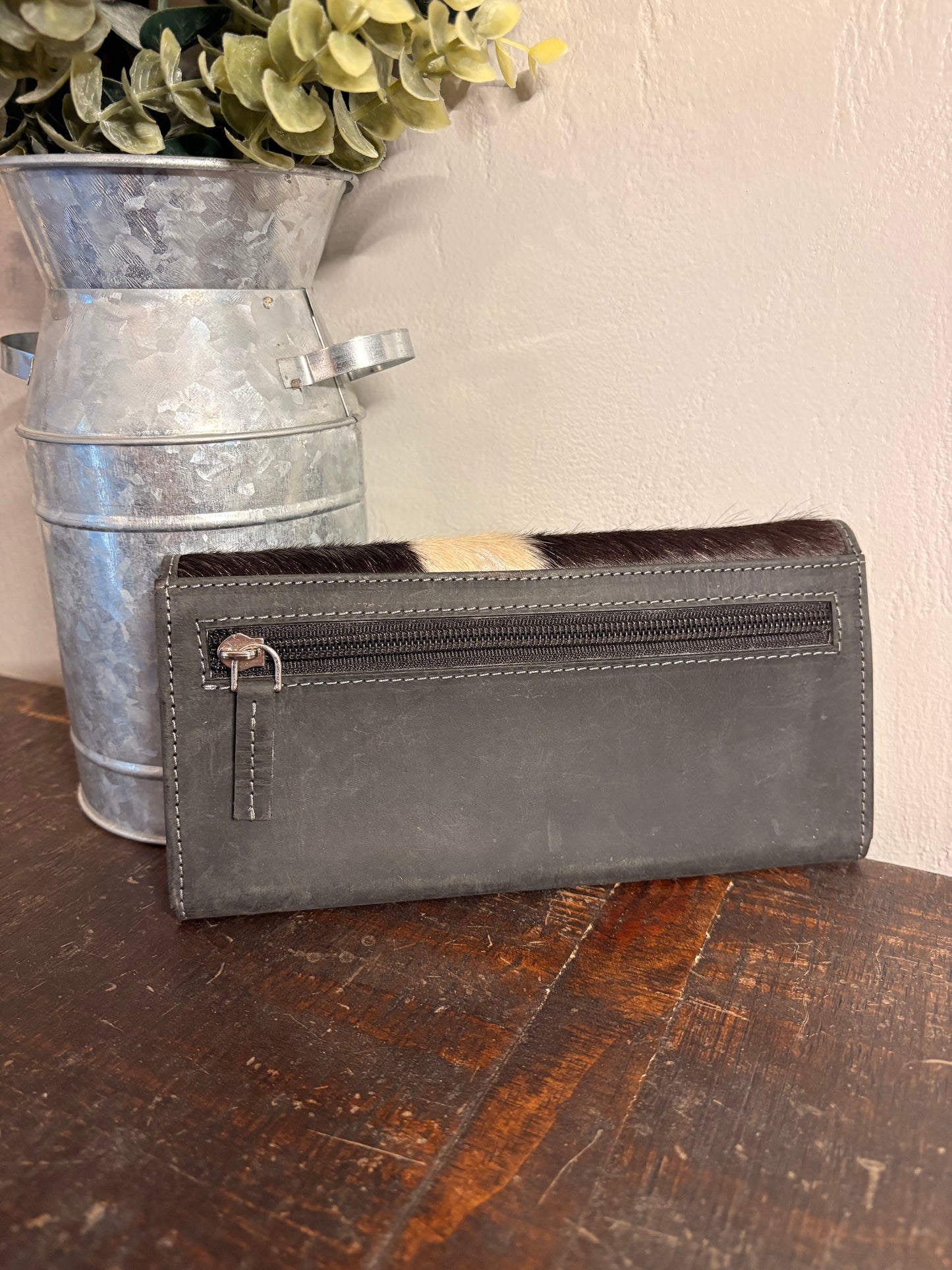 American Bison Leather and Cowhide Wallet