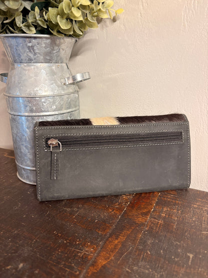 American Bison Leather and Cowhide Wallet