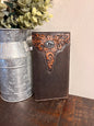 American Bison Tooled Leather Long Wallet