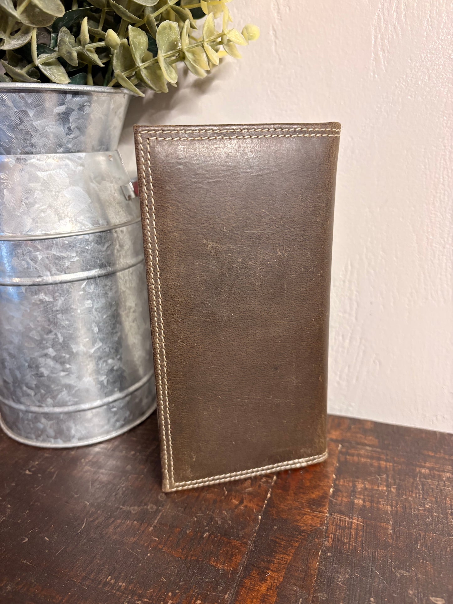 American Bison Long Wallet with American Flag