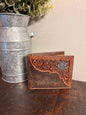 American Bison Brown Leather / Tooled Leather Wallet