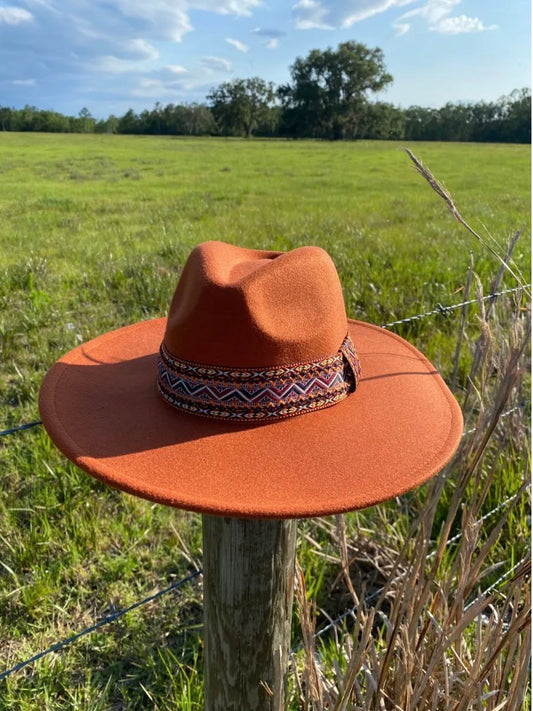 Orange Felt Rancher Hat