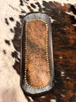 Wooden Catch-All Tray with Cowhide