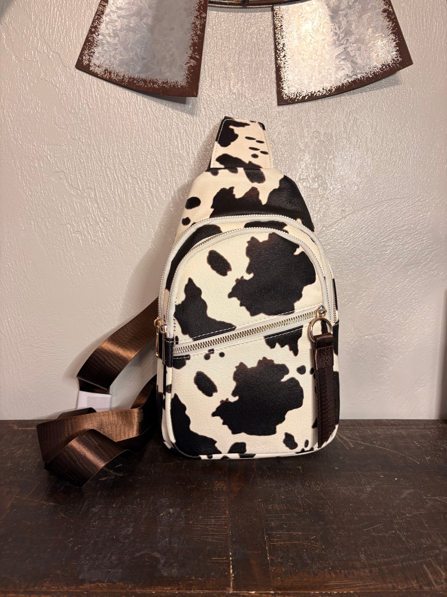 Cow Print Sling Bag