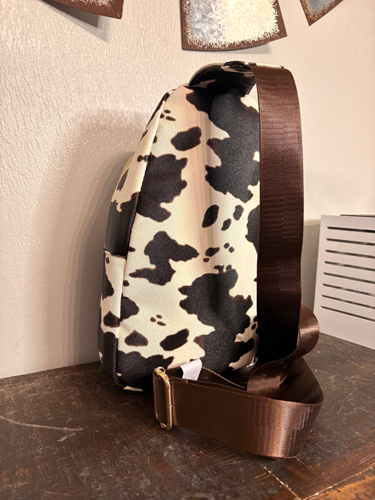 Cow Print Sling Bag