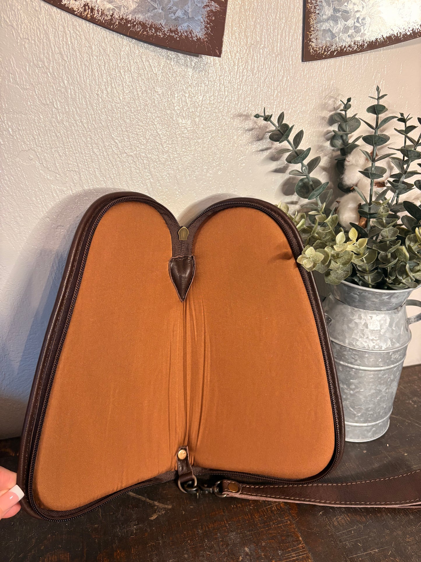 Small Tooled Leather Pistol Case