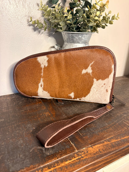 Small Cowhide / Tooled Leather Pistol Case