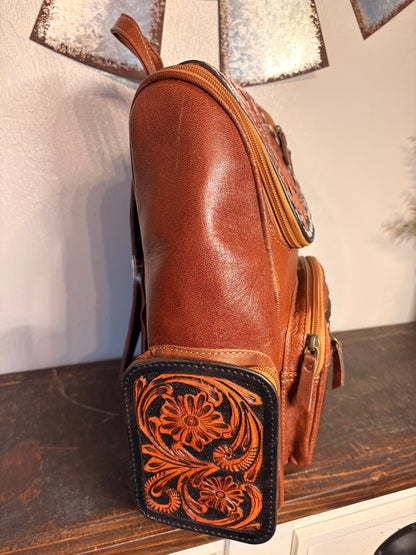Tooled Leather Backpack