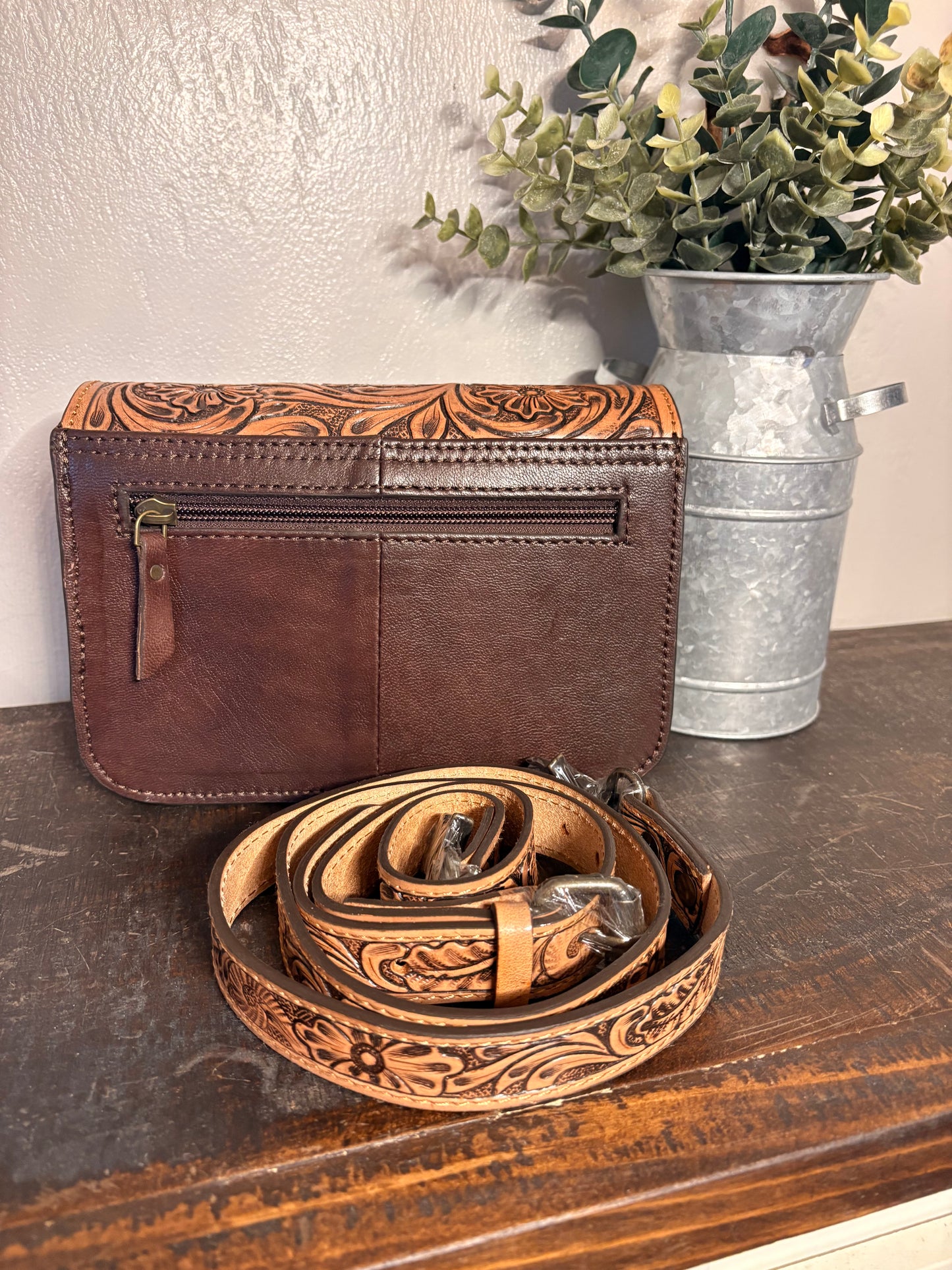 Tooler Leather & Cowhide Crossbody