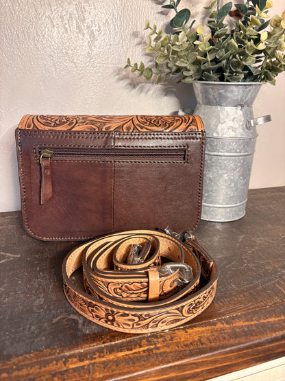 Tooler Leather & Cowhide Crossbody