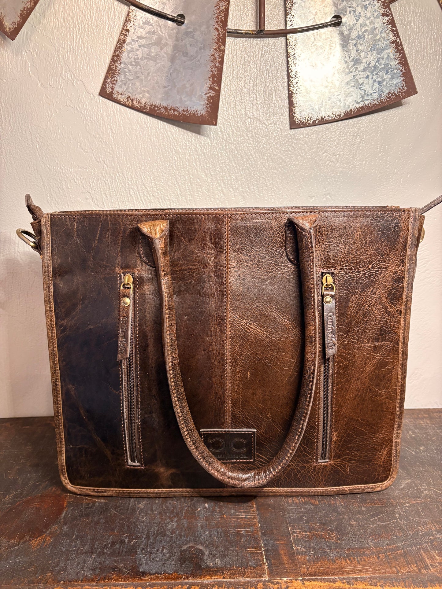 Bailey Cowhide and Tooled Leather Purse