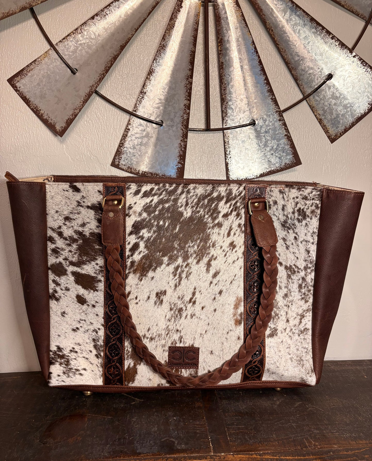 Autumn Cowhide Weekender , Tote Bag