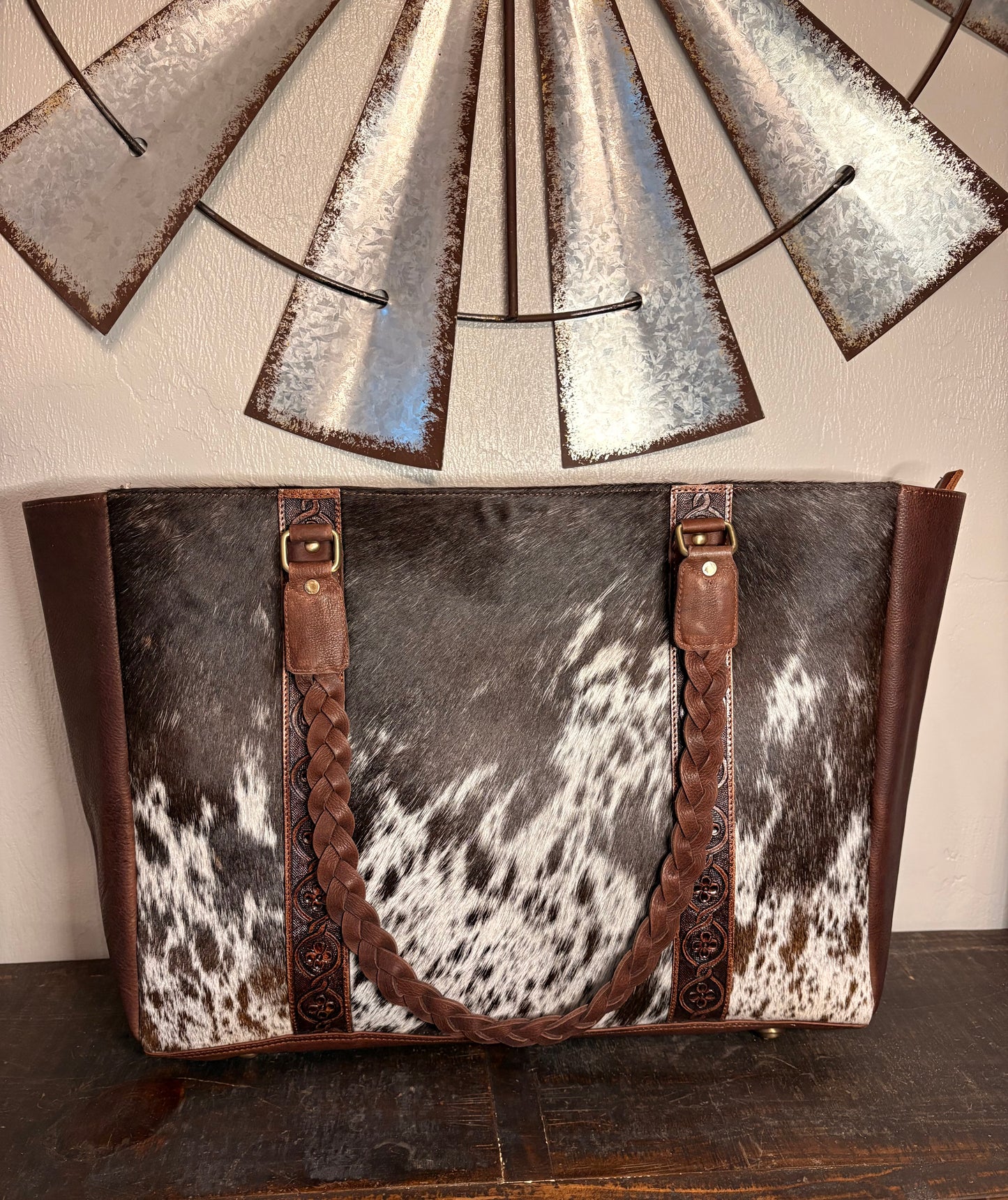 Autumn Cowhide Weekender , Tote Bag