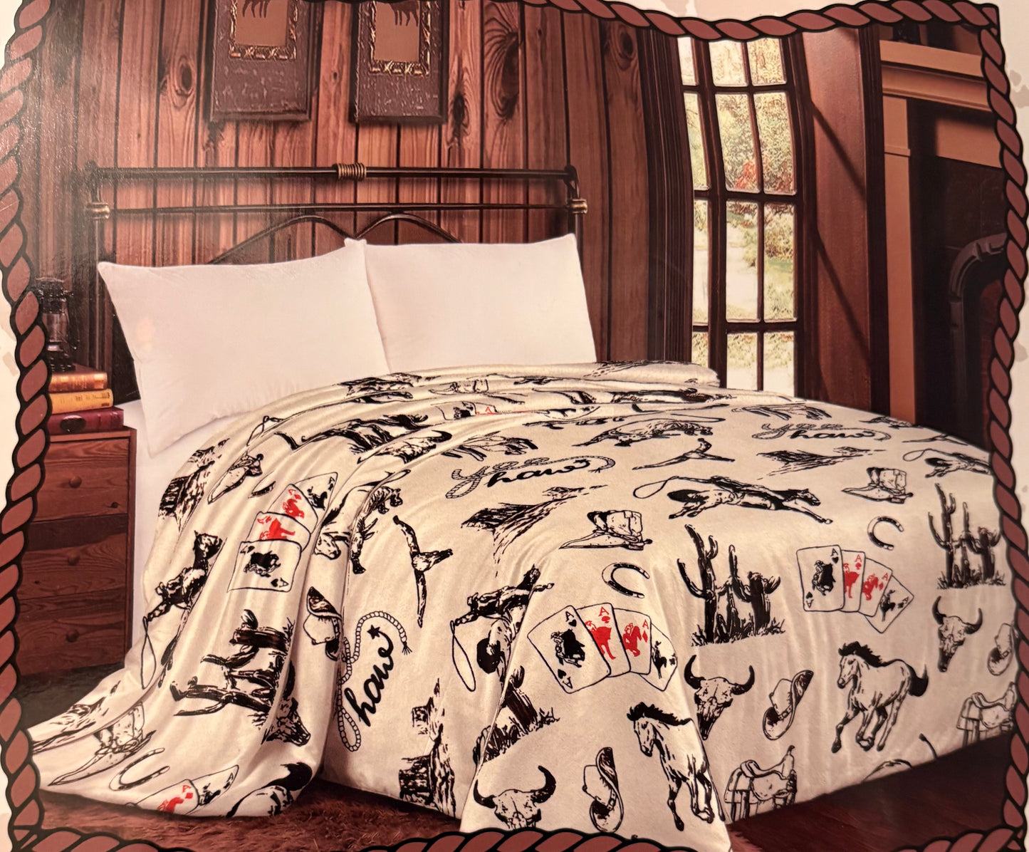 MIA YeeHaw / Cards Print King Size Blanket