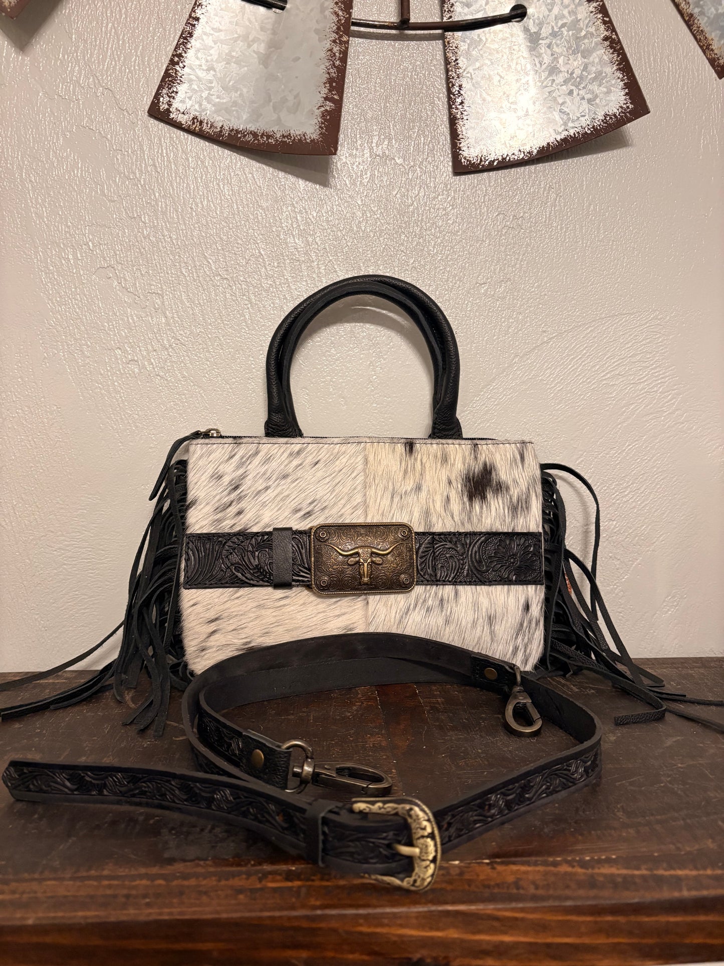 Black Buckle Crossbody / Purse